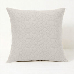 Ameha White Embossed Pebbles Velvet Cushion Cover, 18X18 Inch, Ultra Soft, Breathable & Hypoallergenic