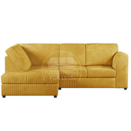 Furnishings For Less UK Luxor Mustard Jumbo Cord 4 Seater Corner Sofa Left Hand Facing - Full Back