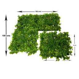 GreenBrokers Artificial Green Wall Hedge With Mixed Leaf Foliage And Yellow/white Flowers (1M X 1M) - Uv Stable Vertical Garden (Pack Of 4) - thumbnail 3