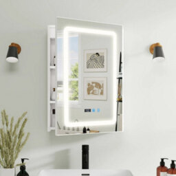 Led Bathroom Mirror Cabinet With Storage Cupboard - thumbnail 1