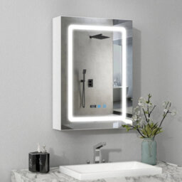 Led Bathroom Mirror Cabinet With Storage Cupboard - thumbnail 2