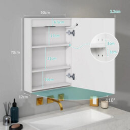Led Bathroom Mirror Cabinet With Storage Cupboard - thumbnail 5