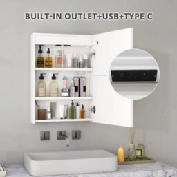 Led Bathroom Mirror Cabinet With Storage Cupboard - thumbnail 6