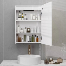 Led Bathroom Mirror Cabinet With Storage Cupboard - thumbnail 3