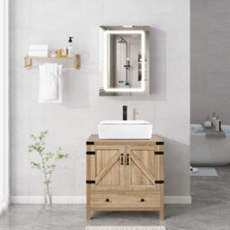 Led Bathroom Mirror Cabinet With Storage Cupboard - thumbnail 4