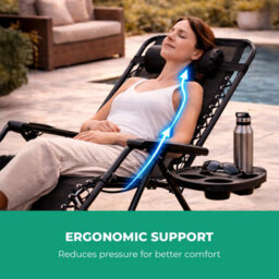 Royalford Zero Gravity Chair Folding Recliner Garden Lounger 120Kg Support - thumbnail 8