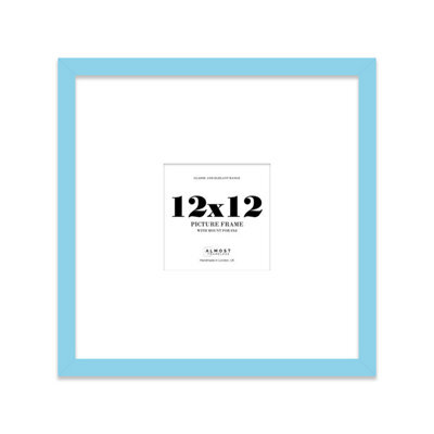 "12X12"" Light Blue Picture Frame - 12X12"" Square Frame With 8X8"" Mount For 12X12""/8X8"" Pictures Classic Style Wall Art, 1 Pack" - image 1