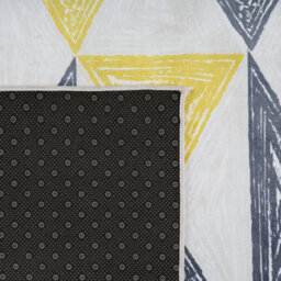 Beliani Grey And Yellow Geometric Triangle Area Rug 160 X 230 Cm Low Pile - thumbnail 6