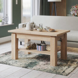 Heze Furniture Alva 2 In 1 Extending Coffee / Dining Table 110-150Cm - Sonoma Oak - thumbnail 1