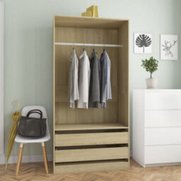 Berkfield Wardrobe Sonoma Oak 100X50X200 Cm Engineered Wood - thumbnail 1