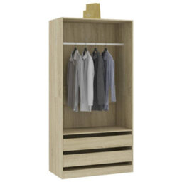 Berkfield Wardrobe Sonoma Oak 100X50X200 Cm Engineered Wood - thumbnail 4
