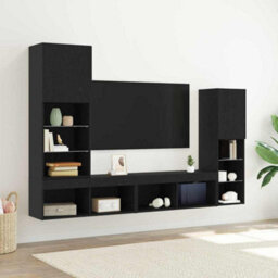Berkfield Led Tv Cabinet Black Oak 30.5X30X102 Cm Engineered Wood - thumbnail 1