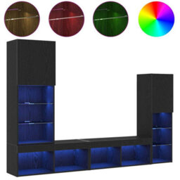 Berkfield Led Tv Cabinet Black Oak 30.5X30X102 Cm Engineered Wood - thumbnail 4
