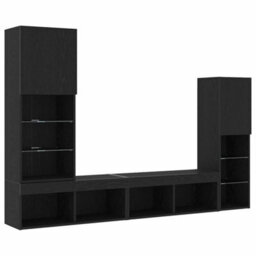 Berkfield Led Tv Cabinet Black Oak 30.5X30X102 Cm Engineered Wood - thumbnail 9
