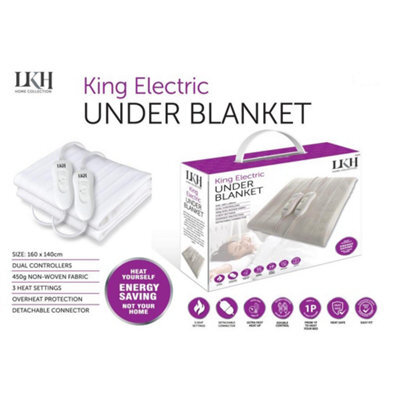 LKH Home Collection Electric Heated Blanket For Beds 3 Heat Settings Detachable Controller Fast Heat Up Overheat Protection For Cold Winter Nights - image 1