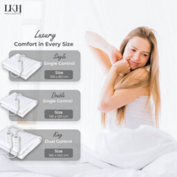 LKH Home Collection Electric Heated Blanket For Beds 3 Heat Settings Detachable Controller Fast Heat Up Overheat Protection For Cold Winter Nights - thumbnail 8