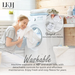 LKH Home Collection Electric Heated Blanket For Beds 3 Heat Settings Detachable Controller Fast Heat Up Overheat Protection For Cold Winter Nights - thumbnail 5