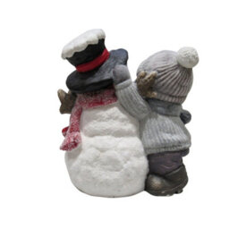 SecureFix Direct Light Up Snowman And Boy Christmas Ornament (Festive Xmas Led Lighted Figurine) - thumbnail 4