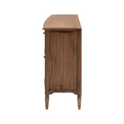 Xample Gallery Highgrove Large Sideboard Rich Brown Mindi Wood 3 Cupboards 3 Drawers Bronze Beehive Handles - thumbnail 7