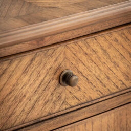 Xample Gallery Highgrove Large Sideboard Rich Brown Mindi Wood 3 Cupboards 3 Drawers Bronze Beehive Handles - thumbnail 3