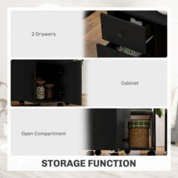 Folding Dining Table For 4-6 Drop Leaf Table On Wheels Black - thumbnail 4
