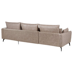 Beliani Corner Sofa 3 Seater Gallo Faux Suede Light Brown Right Hand - thumbnail 5