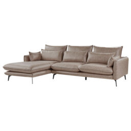 Beliani Corner Sofa 3 Seater Gallo Faux Suede Light Brown Right Hand - thumbnail 4