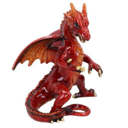 AB Tools Red Standing Dragon Resin Fantasy Sculpture Statue House Ornament Figurine