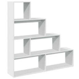 Berkfield Room Divider Bookcase 4-Tier White 143.5X29X143.5 Cm Engineered Wood - thumbnail 2