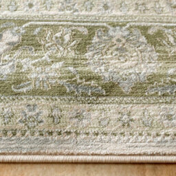 Loomed Green Vintage Distressed Bedroom Living Area Rug 160X230Cm - thumbnail 3