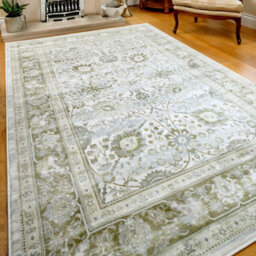 Loomed Green Vintage Distressed Bedroom Living Area Rug 160X230Cm - thumbnail 2