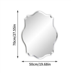 Artloge 50X70Cm Oblong Scalloped Wall Bathroom Mirror Vanity Beveled Edge Glass Frameless Mirror - thumbnail 2