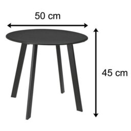 Grey Round Metal Garden Coffee Table 50X45Cm - thumbnail 2