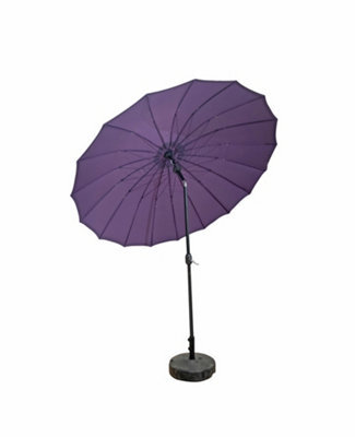 Signature Weave 2.7M Shanghai Parasol Sun Shade Umbrella With Tilt Purple Canopy - image 1