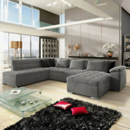 Niko Bis U Shaped Fold Out Corner Sofa Bed For Living Room With Storage Grey Left Right - thumbnail 1