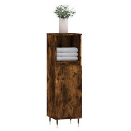 Walplus Bathroom Cabinet Smoked Oak 30X30X100 Cm Engineered Wood - thumbnail 3