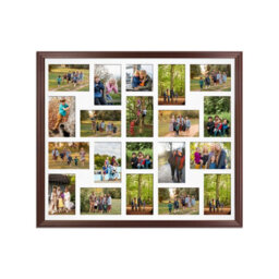 AK Frames 80X70Cm Rose Wood Classic Multi Photo Frame With White Mount - Holds 20 Apertures (18X) 6X4, (2X) 4X4 Photos - thumbnail 1