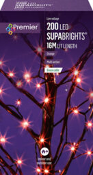 Supabrights String Battery-Powered Orange 200 Led Indoor & Outdoor String Lights
