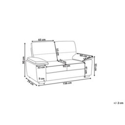 Beliani Sofa 2 Seater Vogar Faux Leather Off-White - thumbnail 3
