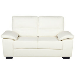 Beliani Sofa 2 Seater Vogar Faux Leather Off-White - thumbnail 1
