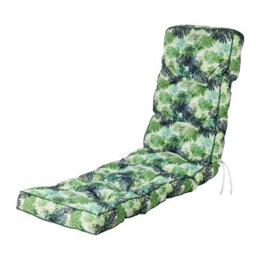 Alfresia Replacement Green Palm Classic Sun Lounger Garden Cushion