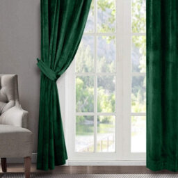 Moonlight Bedding Velvet Ring Top Curtains- Fully Lined Dim Out Blackout Pair, Ultra Soft Thermal Curtains (Emerald, 66 X 72 Inch) - thumbnail 8