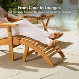 Outdoor Footstool, Acacia Hardwood Garden Foot Rest, - thumbnail 4