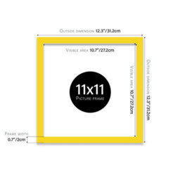 11X11 Yellow Picture Frame (27.9 X 27.9Cm) Poster, Photo, Artwork, Gallery Wall Or Print - thumbnail 3