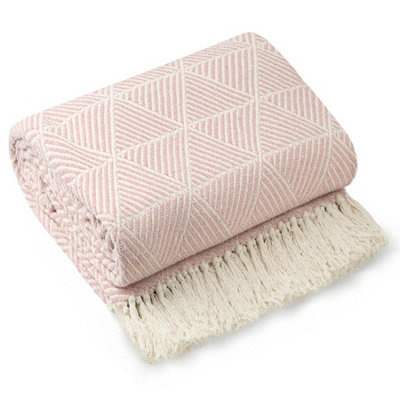 Emma Barclay Zahra Blanket/throw For Sofa Chair Bed Blush Pink 228X254Cm - image 1