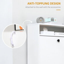 Homcom Shoe Storage Cabinet Footwear Organiser Space-Saving W/ 3 Drawers -White - thumbnail 5