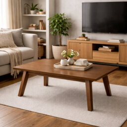 Wyld Haus Kotka Minimalist Dark Oak Rectangular Coffee Table, Smoked Oak Veneer, 1300 X 450 mm - thumbnail 1