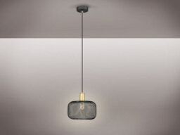 Luminosa Lighting Luminosa Osiris Wire Frame Pendant Ceiling Light Matt Black And Gold Paint E27 - Uk Stock - thumbnail 4