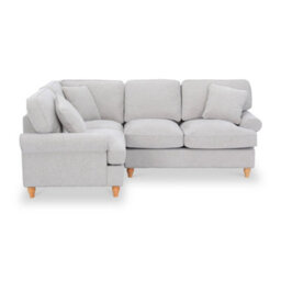 Alfie Woven Left Hand Light Grey Corner Sofa For Living Room - Fully Assembled By Roseland Furniture - thumbnail 2