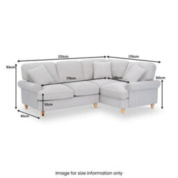Alfie Woven Left Hand Light Grey Corner Sofa For Living Room - Fully Assembled By Roseland Furniture - thumbnail 4